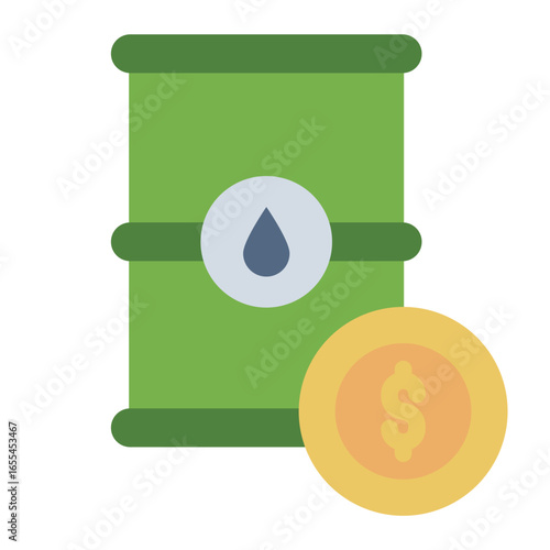 oil barrel flat icon showing global trade energy market