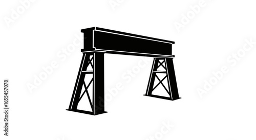 industrial gantry crane silhouette perfect for construction engineering and manufacturing designs logos or illustrations