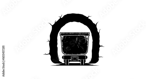mining cart silhouette powerful symbol for resource extraction industrial strength and underground mining operations