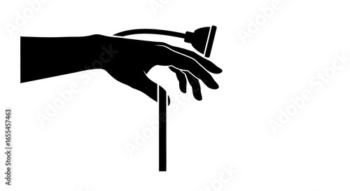 elegant hand unplugging power cord minimalist silhouette for disconnect shutdown or poweroff concepts in technology energy or business designs