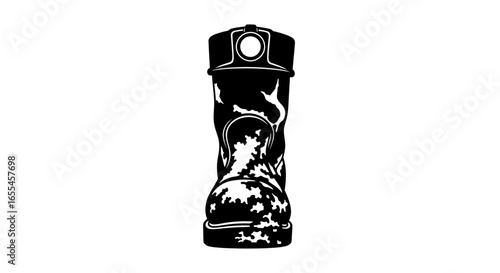 sturdy work boot icon black and white vector graphic for construction industrial and safety designs