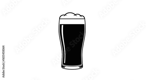 pint of dark beer a crisp clean icon for brewery menus pub signage and craft beer branding