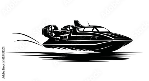 powerful hovercraft illustration highspeed watercraft design for transportation adventure or futuristic projects