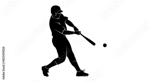 powerful baseball batter silhouette action shot for sports websites logos and marketing materials