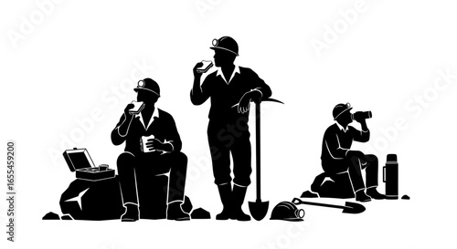 hardworking miners enjoying a welldeserved break lunchtime in the mine illustrating teamwork perseverance and the strength of the mining industry