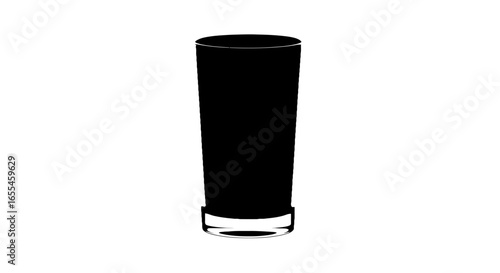 simple black silhouette of a tall glass perfect for menus drinkware websites or minimalist designs requiring a clean modern aesthetic