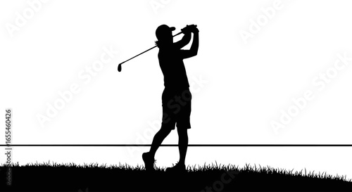 powerful golf swing silhouette perfect for sports websites brochures and marketing materials needing a dynamic actionoriented image