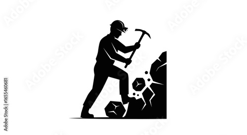 hardworking miner extracting resources powerful silhouette for mining industry and construction logos websites and marketing materials