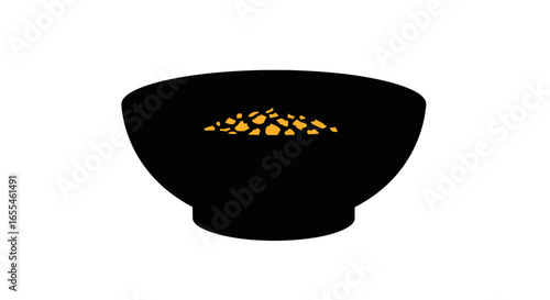 simple black bowl of cereal perfect for minimalist breakfast healthy eating and dietary website designs