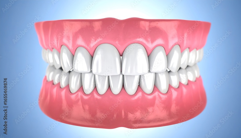Obraz premium Digital 3D Render of Human Teeth