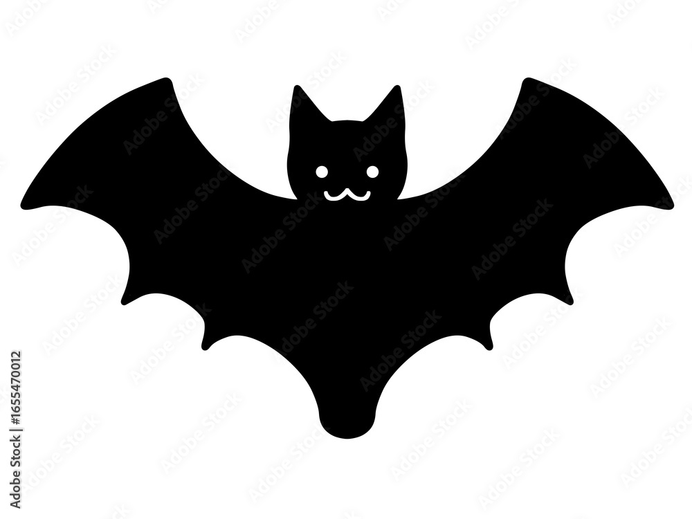 Obraz premium シンプルコウモリアイコン（黒）