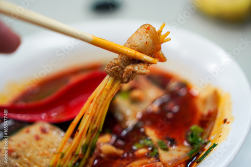 Mala Pork Belly with Golden Needle Mushrooms – Horizontal View