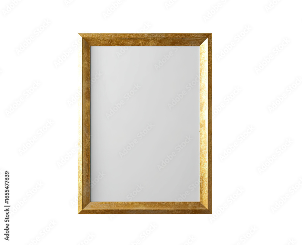 Empty gold picture frame, vertical orientation Empty gold picture frame, vertical orientation