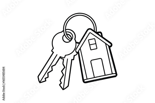 House key silhouette isolated on white background