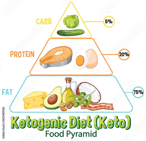 Ketogenic Diet Food Pyramid Illustration