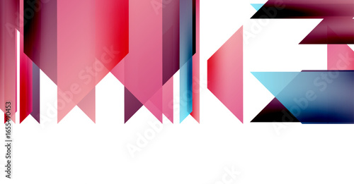Abstract geometric design featuring colorful fragmented letters spelling MFE. Bold shapes, vibrant hues, modern aesthetic.