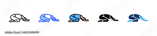 Childs Pose Icon Collection With Multiple Styles