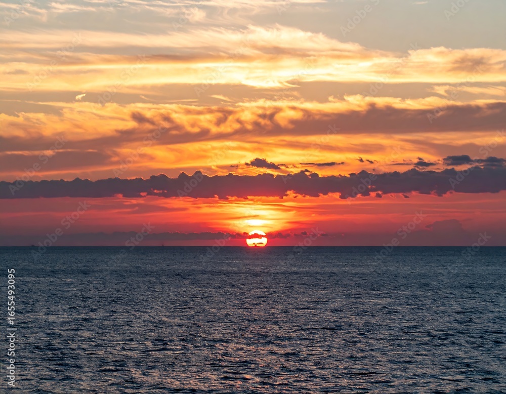 Naklejka premium Sunset over the ocean