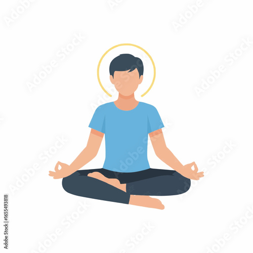 yoga man in lotus pose