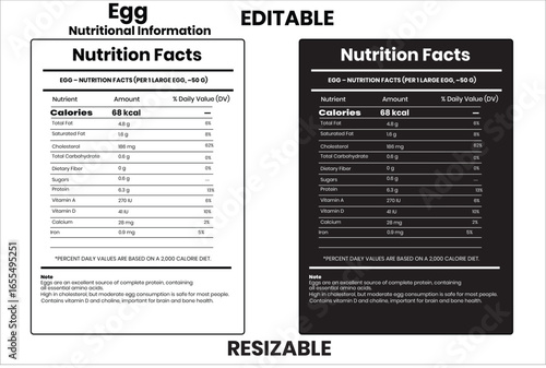 egg nutritional information, egg nutrition facts, 