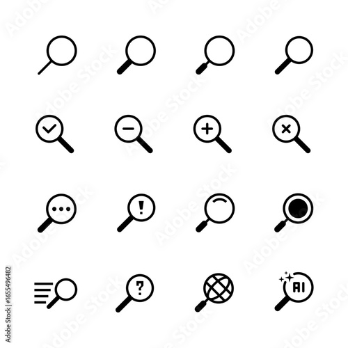 Magnifier icon set design