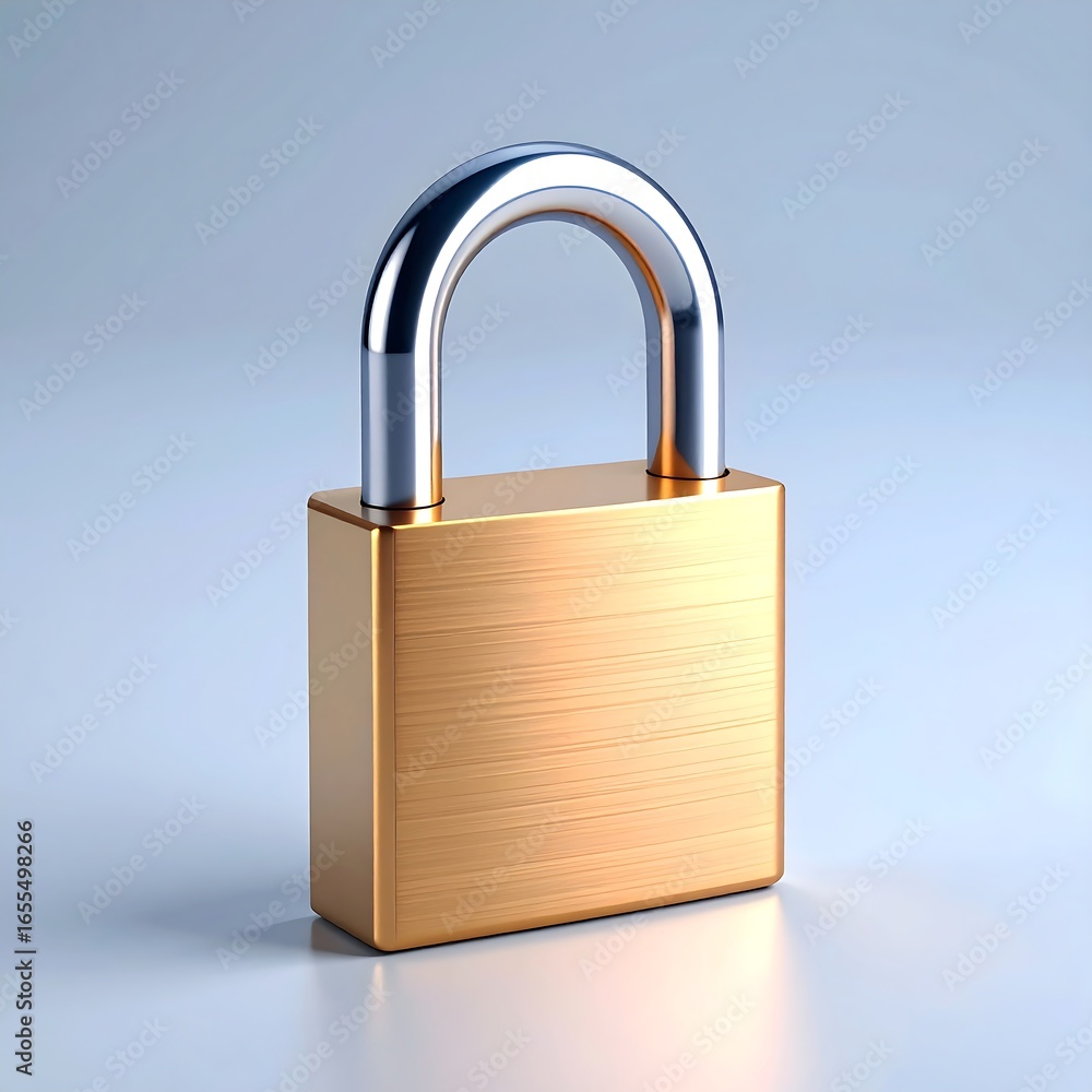 Fototapeta premium Padlock Security Image, Studio Setting