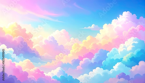 Pastel Cloudscape, Sky, Digital Art