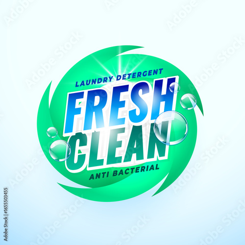detergent powder or liquid cleaner label for business marketing