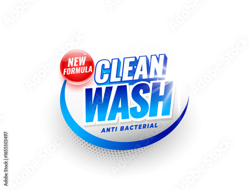  antibacterial detergent label for clean and shine wash