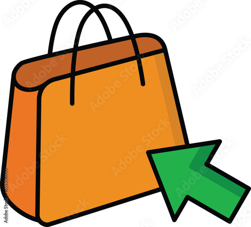 Click and collect lineal color icon