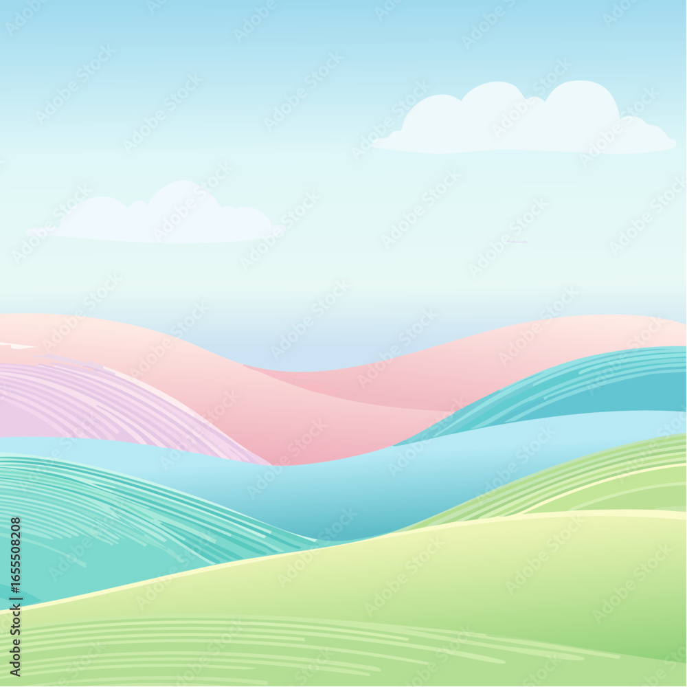 Obraz premium Vector modern mountain and wave landscape background4 