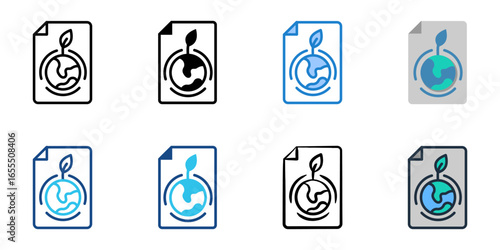 CSR Reporting icon set multiple style collection 

