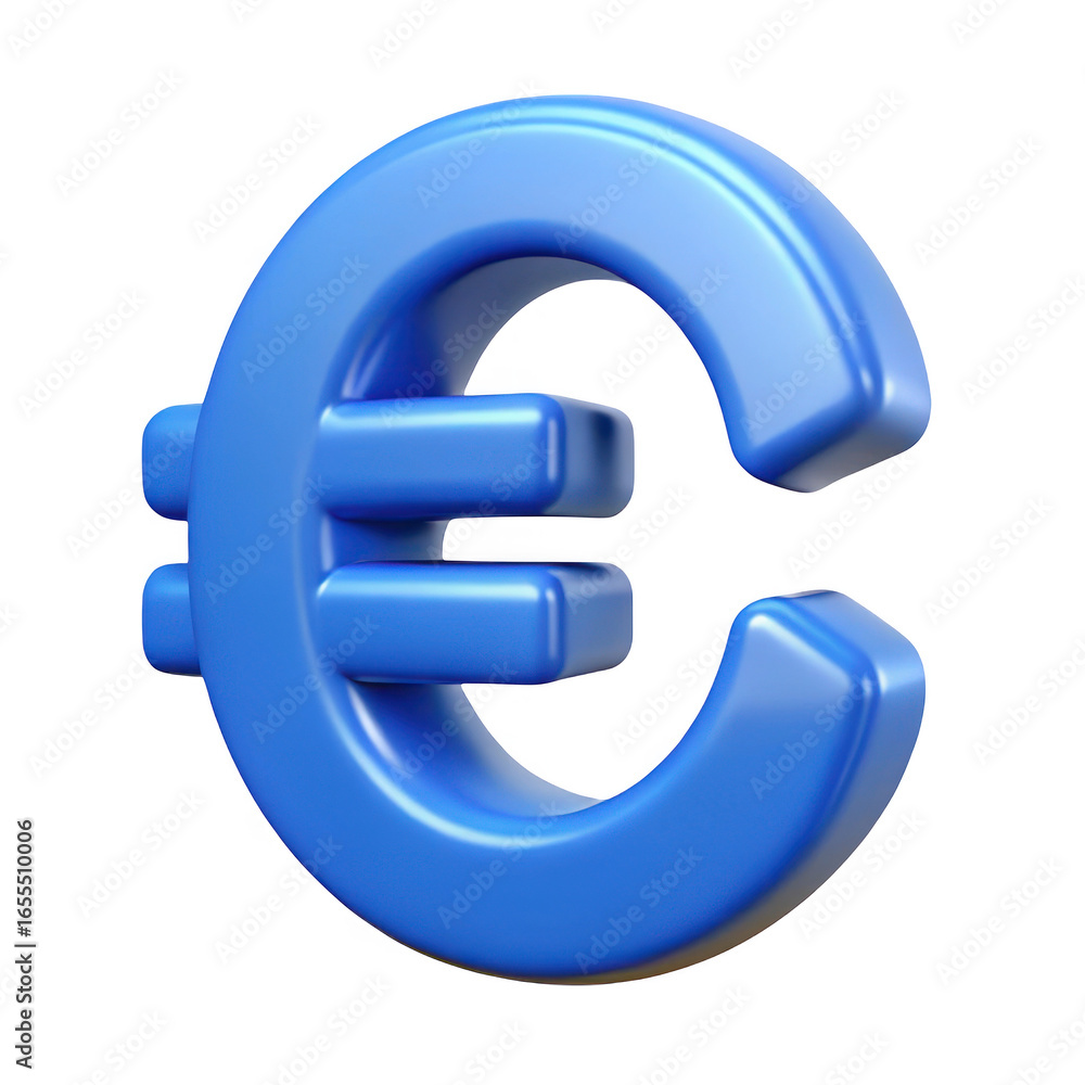 3d blue euro symbol icon isolated on transparent background with metallic texture and glossy finish for finance concepts 3d blue euro symbol icon isolated on transparent background with metallic texture and glossy finish for finance concepts