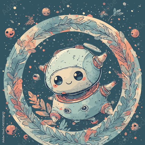 Cute Drone Illustration Design Very Cool