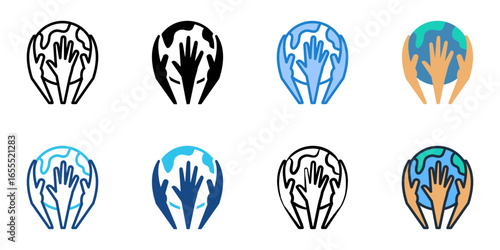 Peace Building Initiative icon set multiple style collection 
