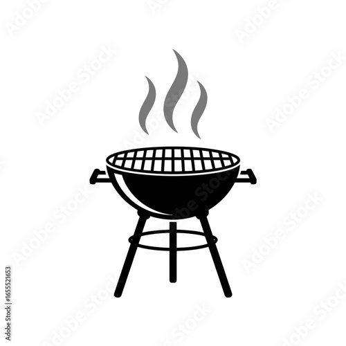 barbecue grill with flames