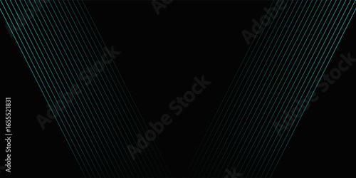 abstract black background with diagonal lines, cyan color