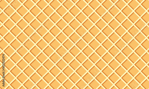 Waffle cone and wafer texture vector backgrounds. ice cream cone texture, sweet dessert wafer pattern