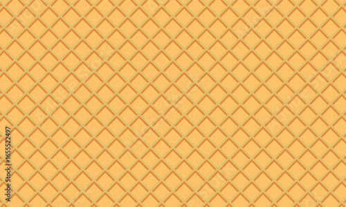 Realistic waffle seamless pattern. Wafer texture vector seamless pattern print background. Repeating texture. Vector illustration.