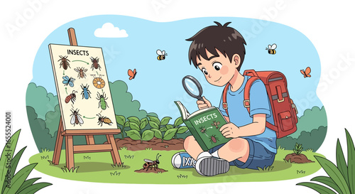 Exploring entomology: A young boy delves into the fascinating world of insects