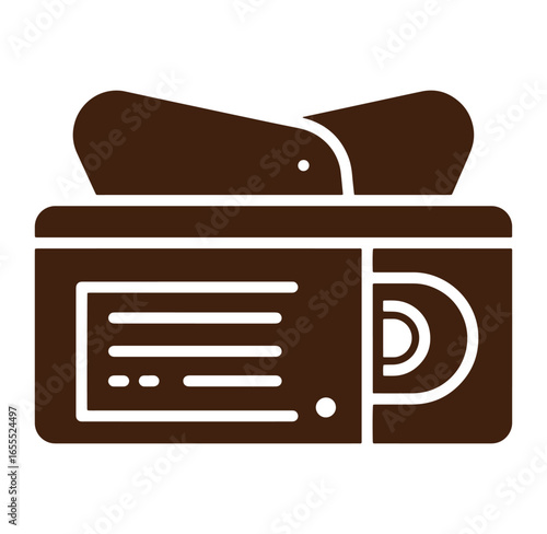 Clean and modern brown icon of a toner cartridge and printer cartridge symbol