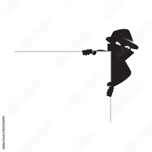 A criminal on the lookout stock illustration