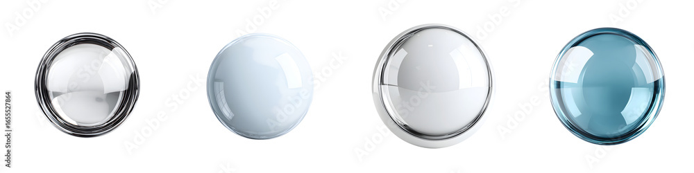 Collection of Glossy Spheres on White Background - Abstract 3D Render Collection of Glossy Spheres on White Background - Abstract 3D Render