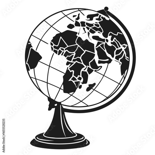 globe on black background