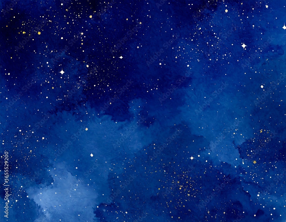Obraz premium Starry night watercolor background