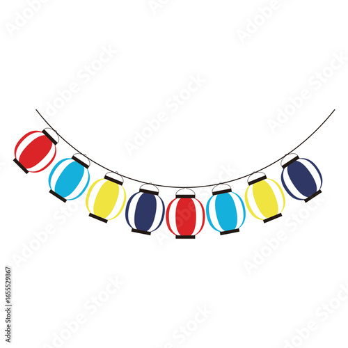 An illustration of lanterns used for Tanabata Festival