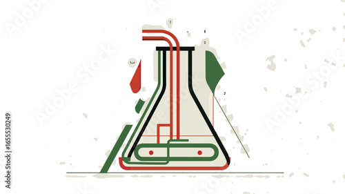 Colorful science apparatus illustration