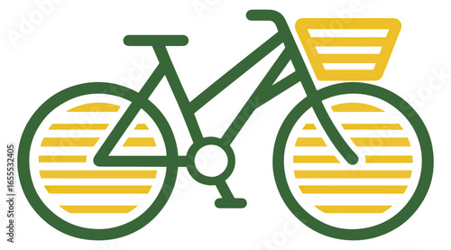 Stylish green yellow bicycle illustration