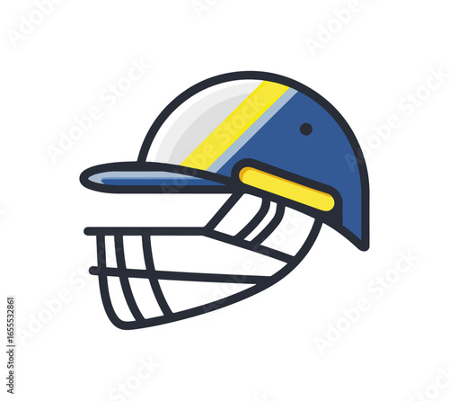 Cricket protective helmet illustration