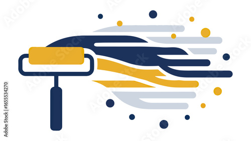 Paint roller illustration home improvement